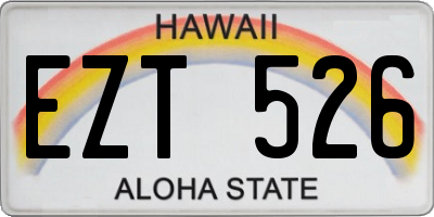 HI license plate EZT526