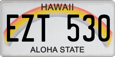 HI license plate EZT530