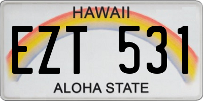 HI license plate EZT531