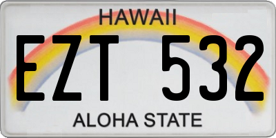 HI license plate EZT532
