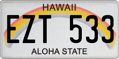 HI license plate EZT533
