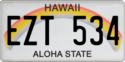 HI license plate EZT534