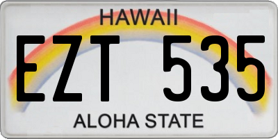 HI license plate EZT535