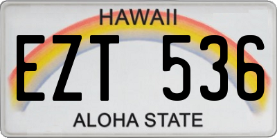 HI license plate EZT536