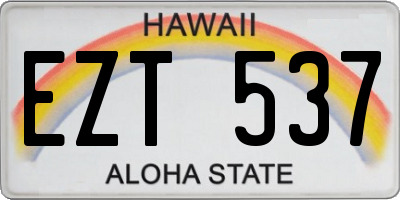 HI license plate EZT537