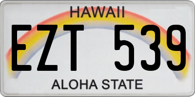 HI license plate EZT539