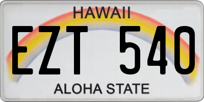 HI license plate EZT540