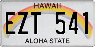 HI license plate EZT541
