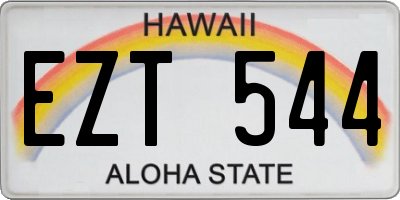 HI license plate EZT544