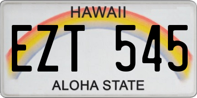 HI license plate EZT545