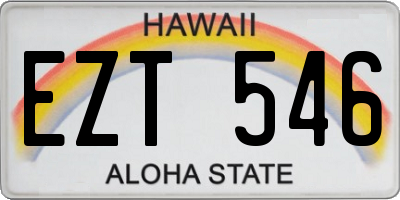 HI license plate EZT546