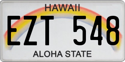 HI license plate EZT548