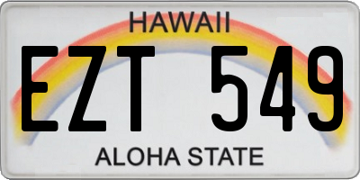 HI license plate EZT549