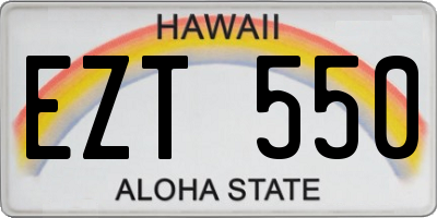 HI license plate EZT550
