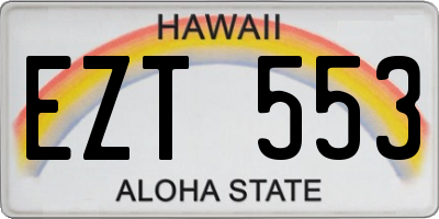 HI license plate EZT553