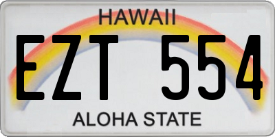HI license plate EZT554