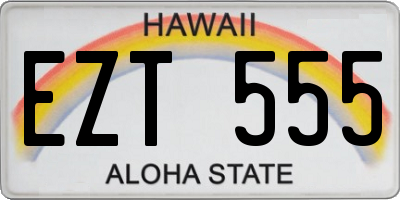 HI license plate EZT555