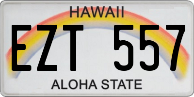 HI license plate EZT557