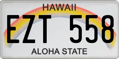 HI license plate EZT558