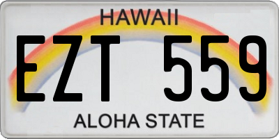 HI license plate EZT559