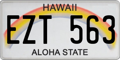 HI license plate EZT563