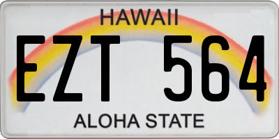 HI license plate EZT564