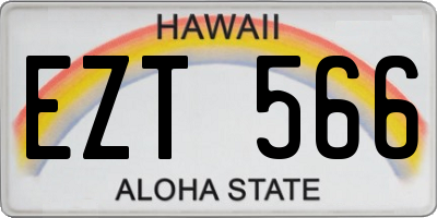 HI license plate EZT566