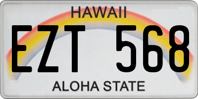 HI license plate EZT568
