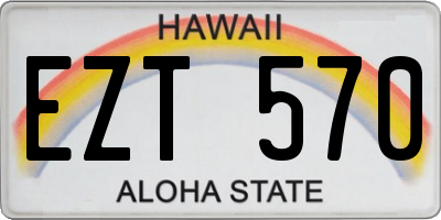 HI license plate EZT570