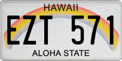 HI license plate EZT571