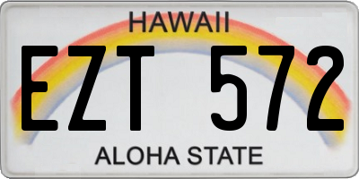 HI license plate EZT572
