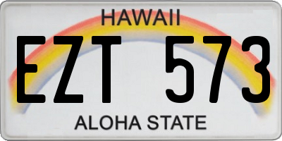 HI license plate EZT573