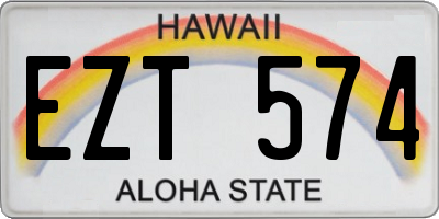 HI license plate EZT574