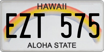HI license plate EZT575