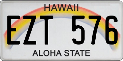 HI license plate EZT576