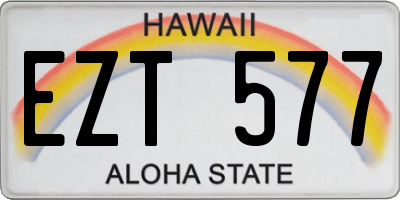HI license plate EZT577