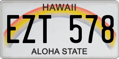 HI license plate EZT578