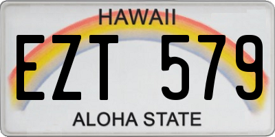HI license plate EZT579