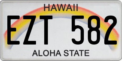 HI license plate EZT582