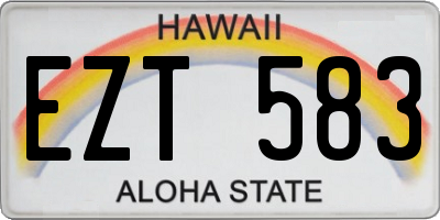 HI license plate EZT583