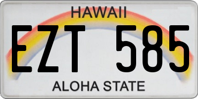 HI license plate EZT585