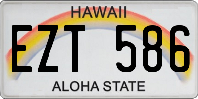 HI license plate EZT586