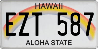 HI license plate EZT587