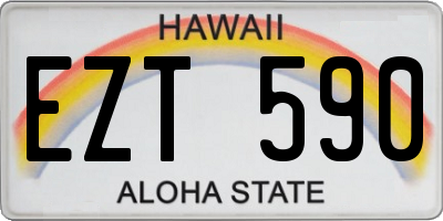 HI license plate EZT590