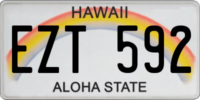 HI license plate EZT592