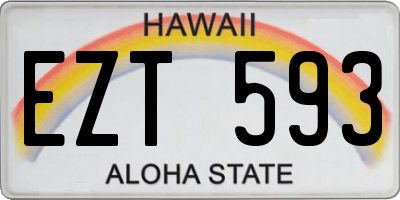 HI license plate EZT593