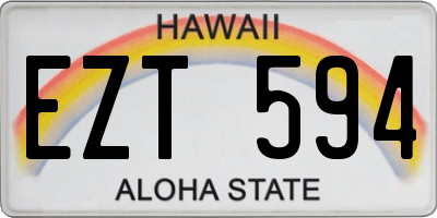 HI license plate EZT594