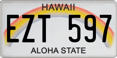HI license plate EZT597
