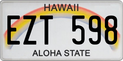 HI license plate EZT598