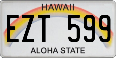 HI license plate EZT599